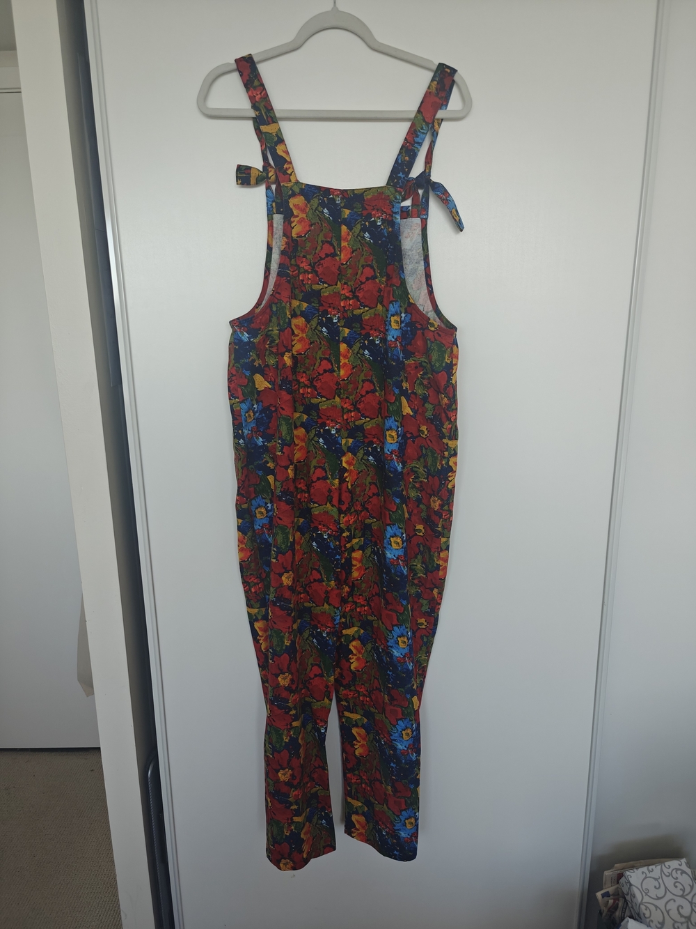 Lucy & Yak Red Floral Cotton Dungaree Jumpsuit - Picture 3 of 5